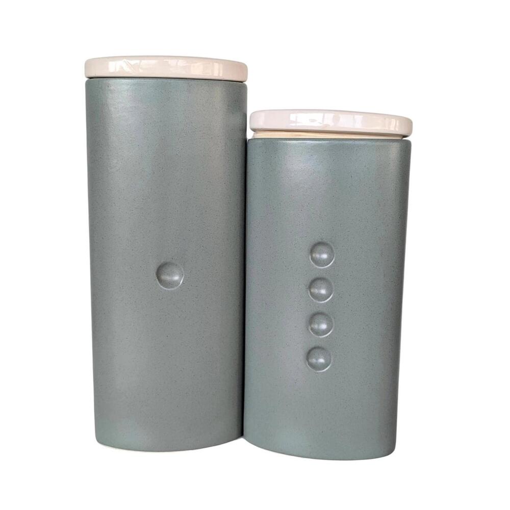 1990s Vintage Noritake Colorwave Slimline Ceramic Canisters with Lids